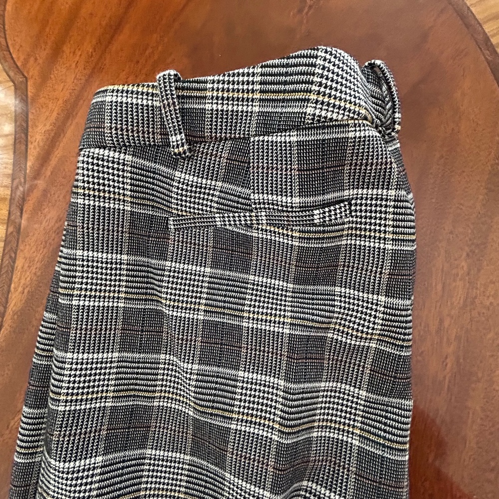Theory Trouser in Tawny Plaid, Size 12, Multicolor